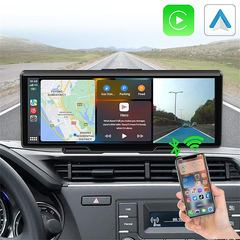 Câmara de Carro Dupla com GPS, Touch Screen e Carplay