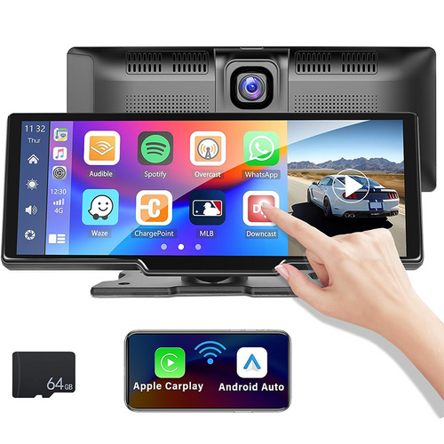 Câmara de Carro Dupla com GPS, Touch Screen e Carplay